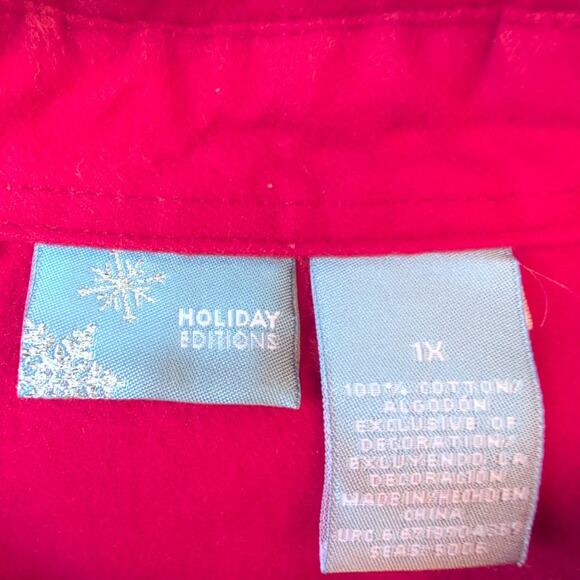 Vintage Holiday Editions Chamois Embroidered CottageCore GrandmaCore Women's XL - Picture 3 of 8